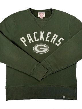 Packers 47 Brand Sweatshirt Mens Medium Green Crewneck Vintage Style NFL Fleece